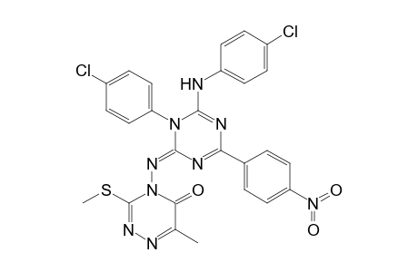 6-(4-Chlorophenylamino)-2-(6-methyl-3-methylthio-5-oxo-4,5-dihydro-1,2,4-triazin-4-ylimino)-1-(4-chlorophenyl)-4-(4-nitrophenyl)-1,2-dihydro-1,3,5-triazine