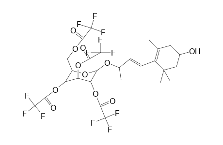 (3R,4S,6R)-2-(((E)-4-(4-hydroxy-2,6,6-trimethylcyclohex-1-en-1-yl)but-3-en-2-yl)oxy)-6-((2,2,2-trifluoroacetoxy)methyl)tetrahydro-2H-pyran-3,4,5-triyl tris(2,2,2-trifluoroacetate)