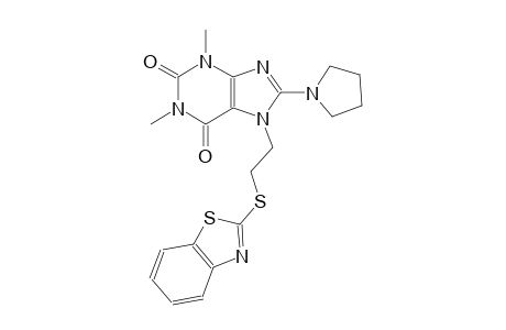 7-[2-(1,3-benzothiazol-2-ylsulfanyl)ethyl]-1,3-dimethyl-8-(1-pyrrolidinyl)-3,7-dihydro-1H-purine-2,6-dione