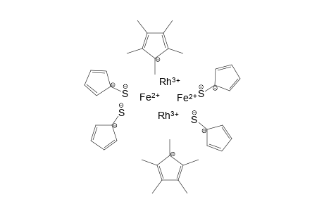 diiron(II) dirhodium(III) bis(1,2,3,4,5-pentamethylcyclopenta-2,4-dien-1-ide) tetrakis(1-sulfidocyclopenta-2,4-dien-1-ide)