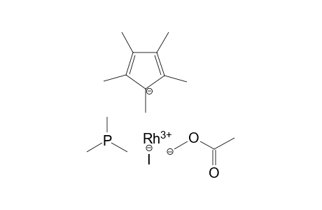 (Methanidyl acetate)-1,2,3,4,5-pentamethylcyclopenta-2,4-dien-1-ide rhodium(III) trimethylphosphane iodide