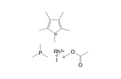 (Methanidyl acetate)-1,2,3,4,5-pentamethylcyclopenta-2,4-dien-1-ide rhodium(III) trimethylphosphane iodide