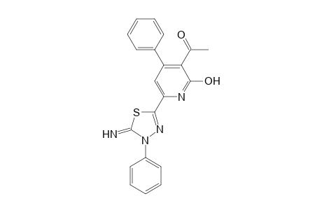 1-(6-(4,5-Dihydro-5-imino-4-phenyl-1,3,4-thiadiazol-2-yl)-2-hydroxy-4-phenylpyridin-3-yl)ethanone