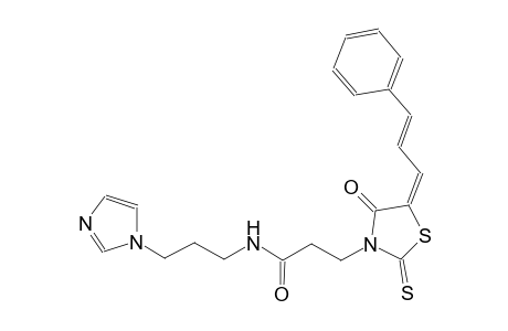 3-thiazolidinepropanamide, N-[3-(1H-imidazol-1-yl)propyl]-4-oxo-5-[(2E)-3-phenyl-2-propenylidene]-2-thioxo-, (5E)-