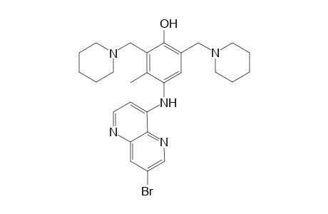 4-(7'-bromo-1',5'-naphthyridin-4'-ylamino)-3-methyl-2,6-bis(piperidin-1''-ylmethyl)phenol