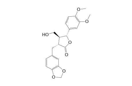 (3S*,4S*,5R*)-3-[3,4-(Methylenedioxy)benzyl]-4-(hydroxymethyl)-5-(3,4-dimethoxyphenyl]-.gamma.-butyrolactone