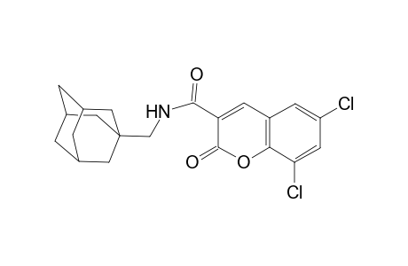 N-(1-adamantylmethyl)-6,8-bis(chloranyl)-2-oxidanylidene-chromene-3-carboxamide