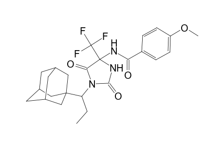 N-[1-[1-(1-adamantyl)propyl]-2,5-bis(oxidanylidene)-4-(trifluoromethyl)imidazolidin-4-yl]-4-methoxy-benzamide