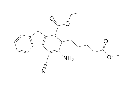 Ethyl 3-amino-4-cyano-2-(5-methoxy-5-oxopentyl)-9H-fluorene-1-carboxylate