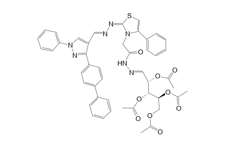 2,3,4,5-Tetra-O-acetyl-D-xylose-2-{2-[[(3-(biphenyl-3-yl)-1-phenyl-1H-pyrazol-4-yl]methylene)-hydrazono]-4-phenylthiazol-3(2H)-yl}acetohydrazone