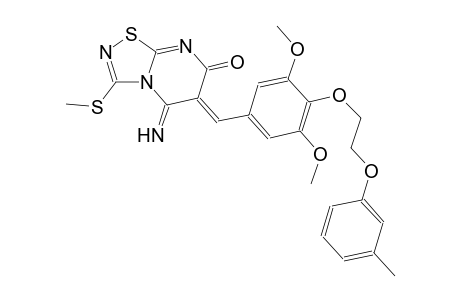 (6Z)-6-{3,5-dimethoxy-4-[2-(3-methylphenoxy)ethoxy]benzylidene}-5-imino-3-(methylsulfanyl)-5,6-dihydro-7H-[1,2,4]thiadiazolo[4,5-a]pyrimidin-7-one