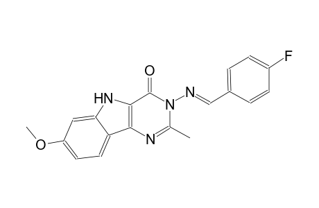 3-{[(E)-(4-fluorophenyl)methylidene]amino}-7-methoxy-2-methyl-3,5-dihydro-4H-pyrimido[5,4-b]indol-4-one