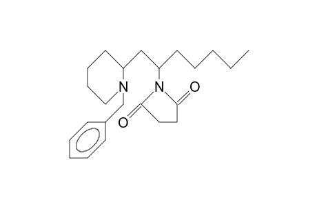 N-Benzyl-2-(2-<2,5-dioxo-pyrrolidinyl>-heptyl)-piperidine