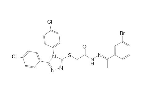 2-{[4,5-bis(4-chlorophenyl)-4H-1,2,4-triazol-3-yl]sulfanyl}-N'-[(E)-1-(3-bromophenyl)ethylidene]acetohydrazide