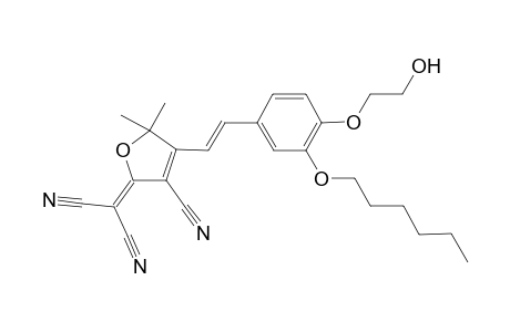 3-cyano-4-{(E)-2'-[3''-hexyloxy-4''-(2'''-hydroxy-ethoxy)-phenyl]-1'-ethenyl}-5,5-dimethyl-2-propanylidenedinitrile-2,5-dihydrofuran