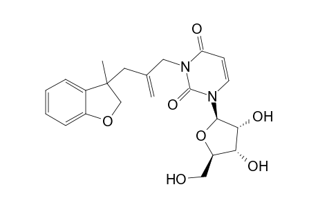 1-[3,4-Dihydroxy)-5-(hydroxymethyl)tetrahydrofuran-2-yl]-3-[3-(3-methyl-2,3-dihydrobenzofuran-3-yl)-2-methylenepropyl]-1,2,3,4-tetrahydropyrimidin-2,4-dione