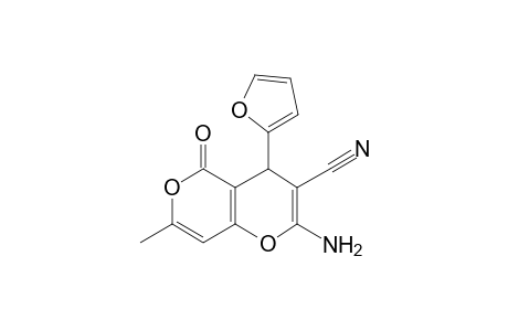 2-Amino-4-(2-furyl)-7-methyl-5-oxo-4H,5H-pyrano[4,3-b]pyran-3-carbonitrile