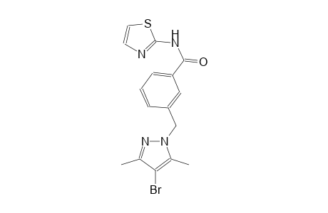 3-[(4-bromo-3,5-dimethyl-1H-pyrazol-1-yl)methyl]-N-(1,3-thiazol-2-yl)benzamide