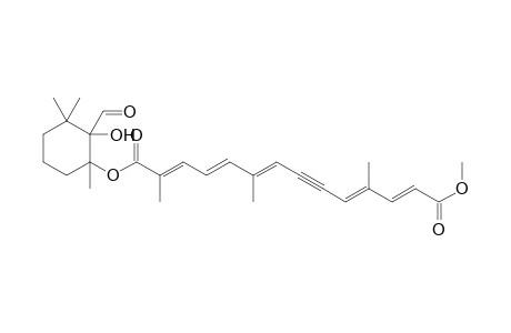 2,6,11-Trimethyl-2(E),4(E),6(E),10(E),12(E)-tetradecapentaen-8-en-diacid-1-(2-formyl-2-hydroxy-1,3,3-trimethyl-cyclohexyl)-14-methyl-ester