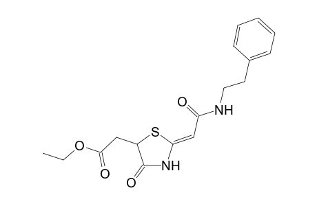 2-[(2Z)-4-keto-2-[2-keto-2-(phenethylamino)ethylidene]thiazolidin-5-yl]acetic acid ethyl ester