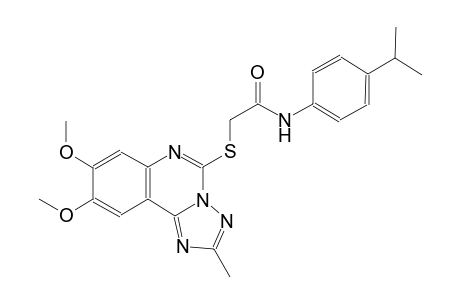 2-[(8,9-dimethoxy-2-methyl[1,2,4]triazolo[1,5-c]quinazolin-5-yl)sulfanyl]-N-(4-isopropylphenyl)acetamide