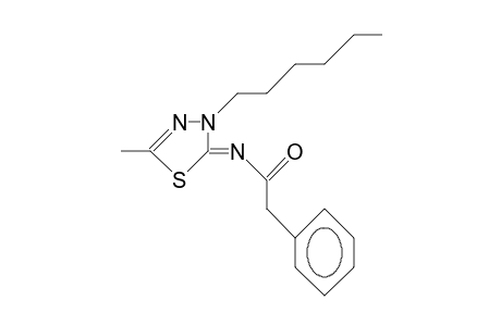 2-(2-Phenyl-acetimino)-3-hexyl-5-methyl-1,3,4-thiadiazolidine