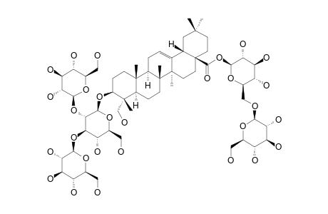 STAUNOSIDE-D;3-O-[BETA-D-GLUCOPYRANOSYL-(1->2)-[BETA-D-GLUCOPYRANOSYL-(1->3)]-BETA-D-GLUCOPYRANOSYL]-HEDERAGENIN-28-O-[BETA-D-GLUCOPYRANOSYL-(1->6)