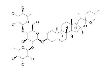 DIOSCIN;(25R)-SPIROST-5-EN-3-BETA-OL-3-O-[ALPHA-L-RHAMNOPYRANOSYL-(1->2)]-[ALPHA-L-RHAMNOPYRANOSYL-(1->4)]-BETA-D-GLUCOPYRANOSIDE