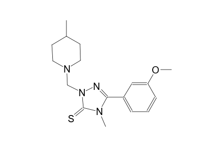 3H-1,2,4-triazole-3-thione, 2,4-dihydro-5-(3-methoxyphenyl)-4-methyl-2-[(4-methyl-1-piperidinyl)methyl]-