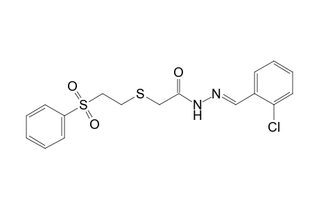 {[2-(phenylsulfonyl)ethyl]thio}acetic acid, (o-chlorobenzylidene)hydrazide