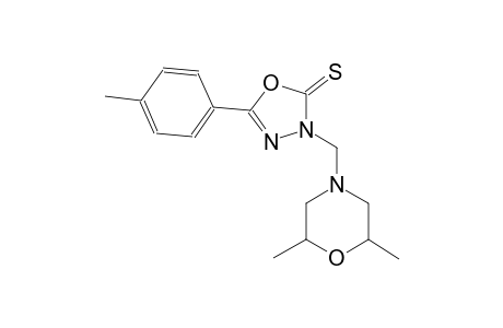 3-[(2,6-dimethyl-4-morpholinyl)methyl]-5-(4-methylphenyl)-1,3,4-oxadiazole-2(3H)-thione