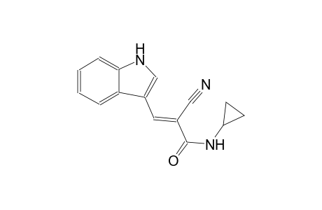 (2E)-2-cyano-N-cyclopropyl-3-(1H-indol-3-yl)-2-propenamide