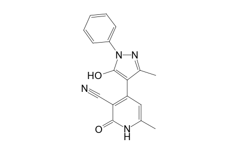 4-(5-Hydroxy-3-methyl-1-phenylpyrazol-4-yl)-2-methyl-5-cyano-6-pyridone