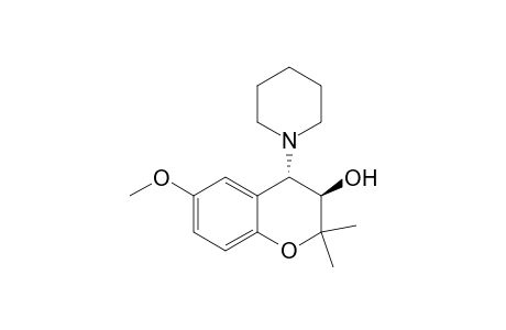 trans-3,4-Dihydro-2,2-dimethyl-6-methoxy-4-(piperidin-1-yl)-2H-1-benzopyran-3-ol