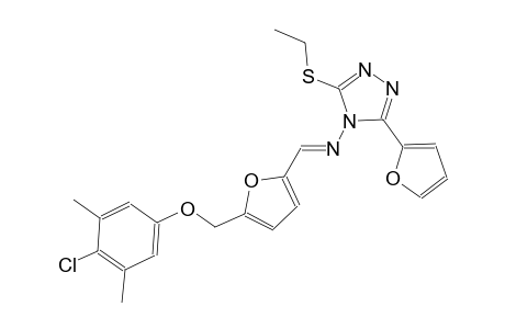 N-((E)-{5-[(4-chloro-3,5-dimethylphenoxy)methyl]-2-furyl}methylidene)-3-(ethylsulfanyl)-5-(2-furyl)-4H-1,2,4-triazol-4-amine