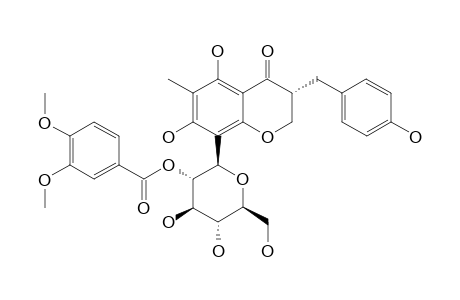 (3R)-5,7-DIHYDROXY-8-(2''-O-VERATROYL-BETA-D-GLUCOPYRANOSYL)-3-(4'-HYDROXY-PHENYL)-6-METHYL-CHROMAN-4-ONE
