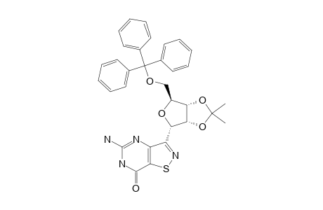 5-AMINO-3-(2,3-O-ISOPROPYLIDENE-5-O-TRITYL-D-RIBOFURANOSYL)-ISOTHIAZOLE-[4,5-D]-PYRIMIDIN-7(6H)-ONE