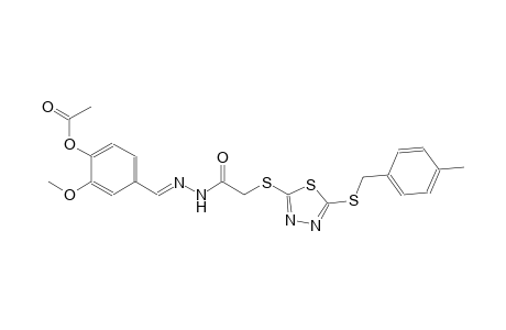 2-methoxy-4-((E)-{[({5-[(4-methylbenzyl)sulfanyl]-1,3,4-thiadiazol-2-yl}sulfanyl)acetyl]hydrazono}methyl)phenyl acetate