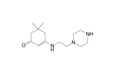 5,5-dimethyl-3-{[2-(1-piperazinyl)ethyl]amino}-2-cyclohexen-1-one