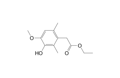 Benzeneacetic acid, 3-hydroxy-4-methoxy-2,6-dimethyl-, ethyl ester