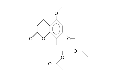 3,4-Dihydro-8-(2-acetoxy-3-ethoxy-3-methyl-butyl )-5,7-dimethoxy-coumarin