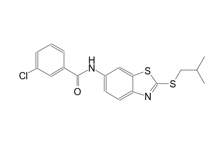 3-chloro-N-[2-(isobutylsulfanyl)-1,3-benzothiazol-6-yl]benzamide