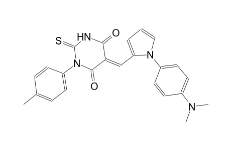 (5E)-5-({1-[4-(dimethylamino)phenyl]-1H-pyrrol-2-yl}methylene)-1-(4-methylphenyl)-2-thioxodihydro-4,6(1H,5H)-pyrimidinedione