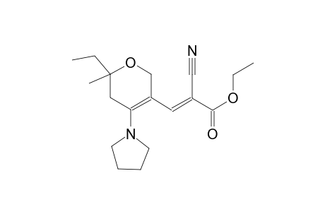 ethyl (2E)-2-cyano-3-[6-ethyl-6-methyl-4-(1-pyrrolidinyl)-5,6-dihydro-2H-pyran-3-yl]-2-propenoate