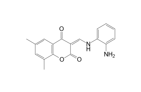 (3Z)-3-{[(2-Aminophenyl)amino]methylidene}-6,8-dimethyl-2H-chromane-2,4(3H)-dione