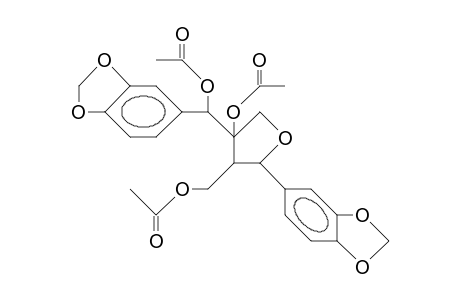 4-Acetoxy-3-acetoxymethyl-4-(A-acetoxy-3,4-methylenedioxy-benzyl)-2-(3,4-methylenedioxy-phenyl)-tetrahydrofuran