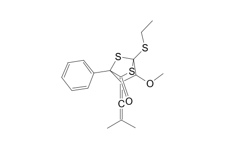 2,7-Dithiabicyclo[2.2.1]heptan-3-one, 1-(ethylthio)-6-methoxy-5-(2-methyl-1-propenylidene)-4-phenyl-, endo-