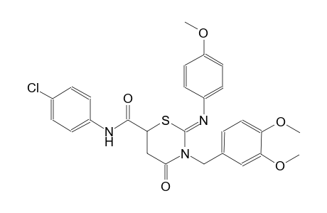 (2Z)-N-(4-chlorophenyl)-3-(3,4-dimethoxybenzyl)-2-[(4-methoxyphenyl)imino]-4-oxotetrahydro-2H-1,3-thiazine-6-carboxamide