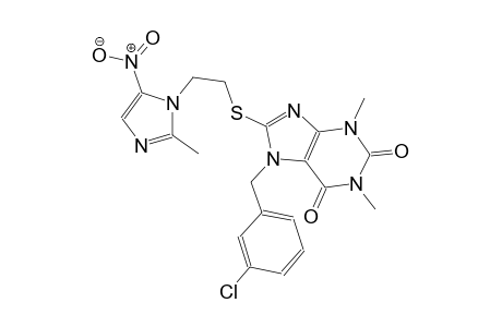 7-(3-chlorobenzyl)-1,3-dimethyl-8-{[2-(2-methyl-5-nitro-1H-imidazol-1-yl)ethyl]sulfanyl}-3,7-dihydro-1H-purine-2,6-dione