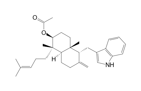2-Naphthalenol, decahydro-5-(1H-indol-3-ylmethyl)-1,4a-dimethyl-6-methylene-1-(4-methyl-3-pentenyl)-, acetate, (1.alpha.,2.beta.,4a.beta.,5.alpha.,8a.alpha.)-